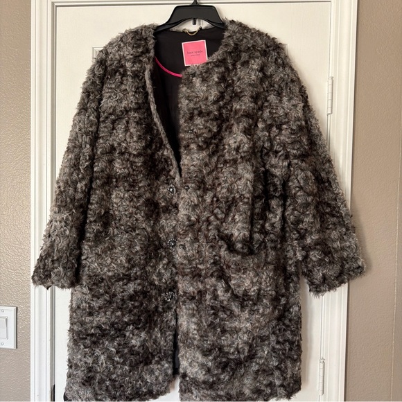 kate spade Jackets & Blazers - Kate Spade Faux Fur Sugarcoat Topper